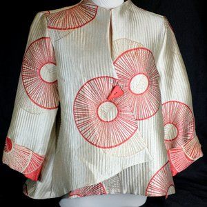 IC by Connie K Jacket Asymmetrical Single Button Textured Art to Wear